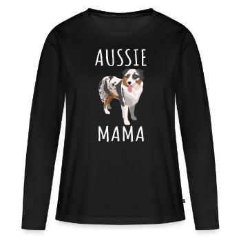 Aussie Australian Shepherd Mama - Women's Premium Organic Long Sleeve Shirt - black - Front - Julia (174cm)