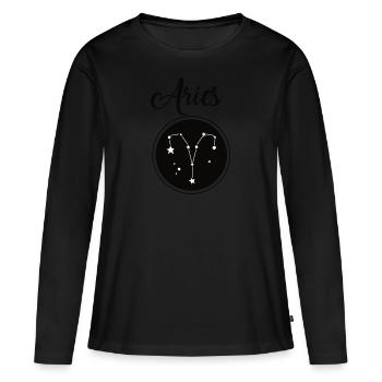 Bélier, Bélier - T-shirt manches longues Premium bio Femme - noir - Devant - Julia (174cm)