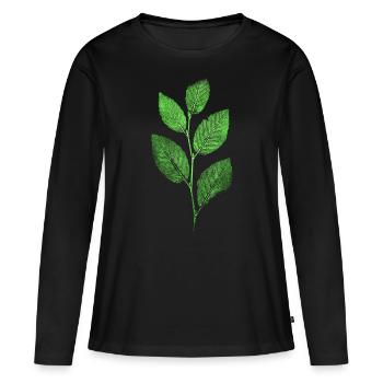 Nature / Forest / Branch - Beech - Women's Premium Organic Long Sleeve Shirt - black - Front - Julia (174cm)