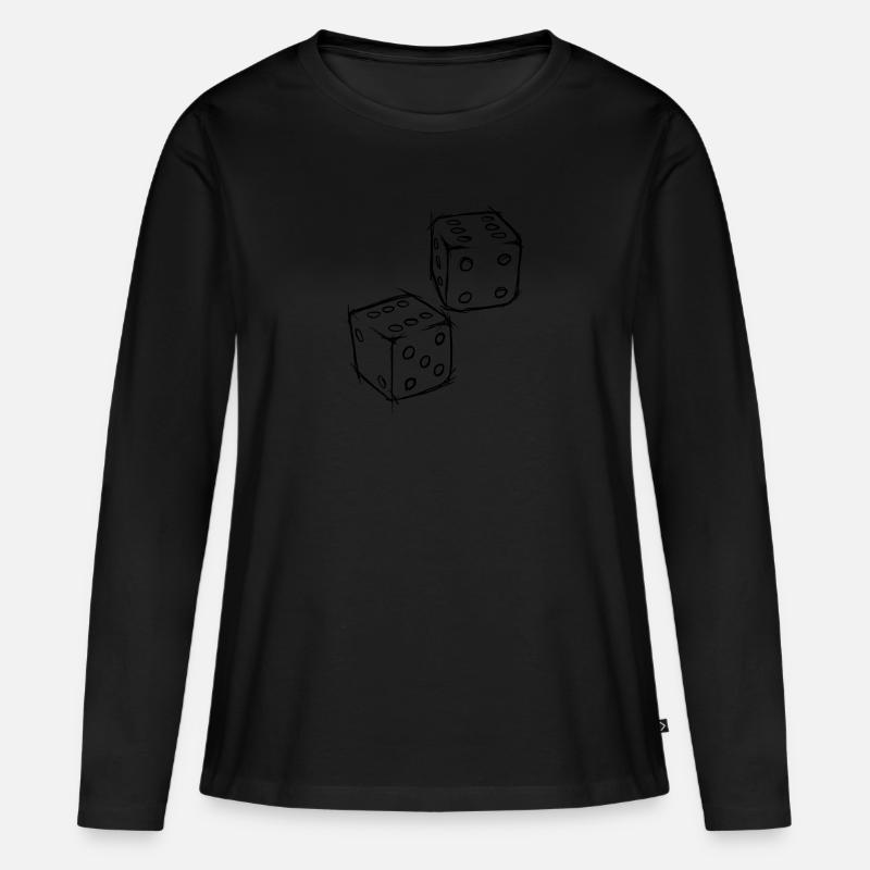 Cube "white" - Women's Premium Organic Long Sleeve Shirt - black