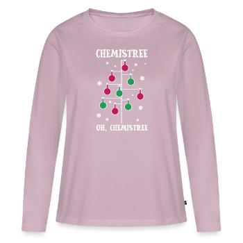 Xmas Pun Chemis Tree - Frauen Premium Bio Langarmshirt - Altrosa - Vorne - Julia (174cm)