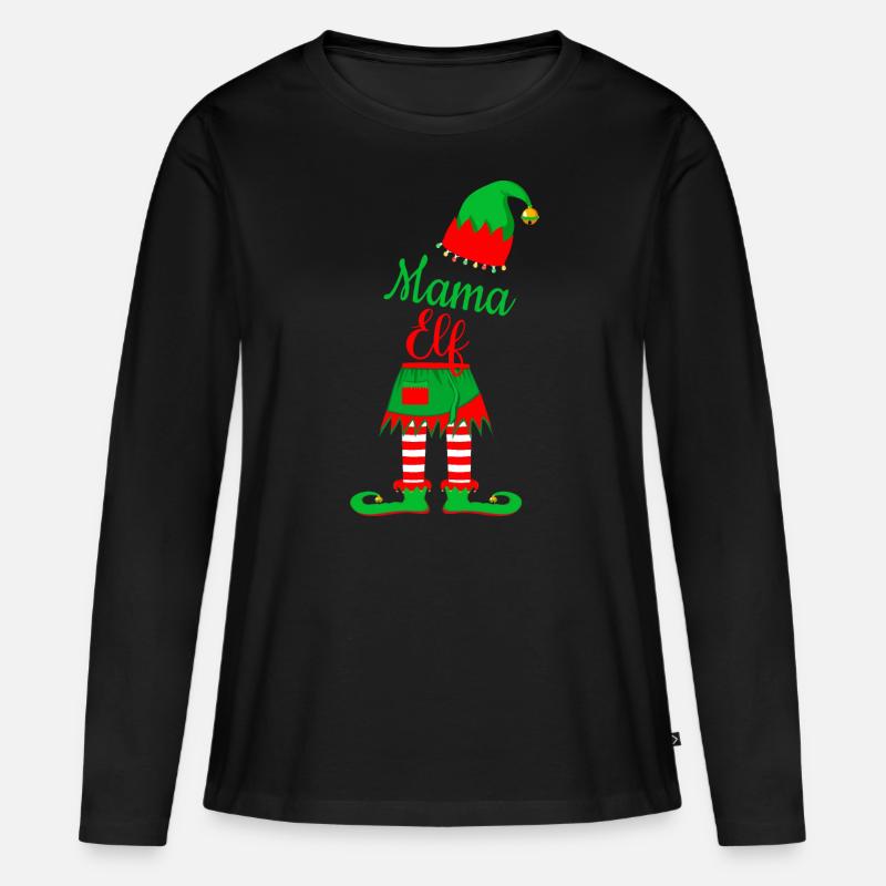 Mama Elf - Women's Premium Organic Long Sleeve Shirt - black