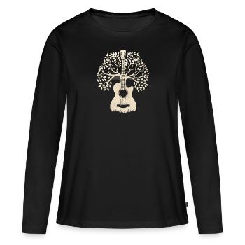 Acoustic Guitar Tree - Guitar Player Guitarist - T-shirt manches longues Premium bio Femme - noir - Devant - Julia (174cm)