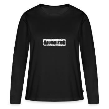 Von Beruf aus Hausmeister - Frauen Premium Bio Langarmshirt - Schwarz - Vorne - Julia (174cm)