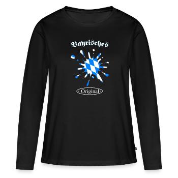 Bayern, Bayrisches Original, Oberbayern, Geschenk - Frauen Premium Bio Langarmshirt - Schwarz - Vorne - Julia (174cm)