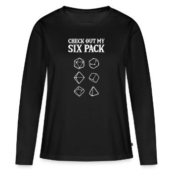 Dungeons Würfel RPG Check Out My Six Pack Tabletop - Frauen Premium Bio Langarmshirt - Schwarz - Vorne - Julia (174cm)