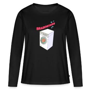 LAVER - T-shirt manches longues Premium bio Femme - noir - Devant - Julia (174cm)