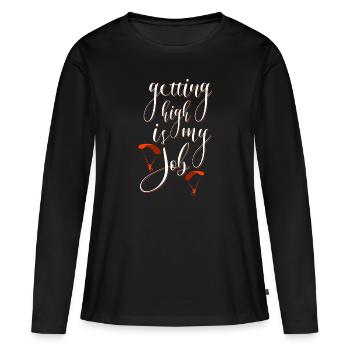 Parapente Parapente Chute Libre - T-shirt manches longues Premium bio Femme - noir - Devant - Julia (174cm)