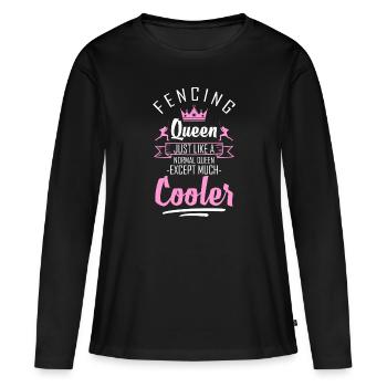Épée d’escrime Épée de combat - T-shirt manches longues Premium bio Femme - noir - Devant - Julia (174cm)
