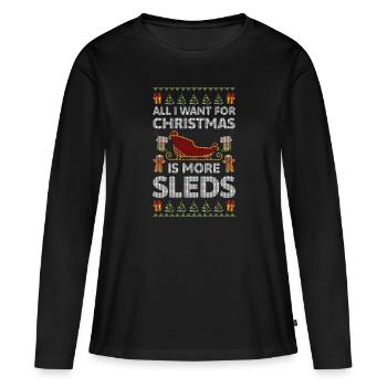 Schlitten Winterurlaub Piste - Frauen Premium Bio Langarmshirt - Schwarz - Vorne - Julia (174cm)