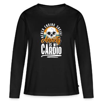 Sarcasm Crowd Mean - Women's Premium Organic Long Sleeve Shirt - black - Front - Julia (174cm)