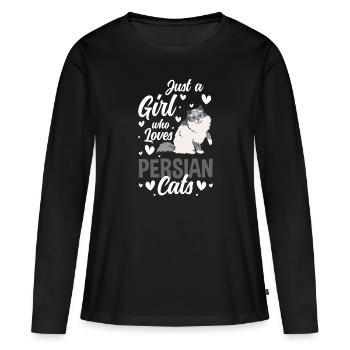 Perser Haustier Chefin Katzenlady - Frauen Premium Bio Langarmshirt - Schwarz - Vorne - Julia (174cm)