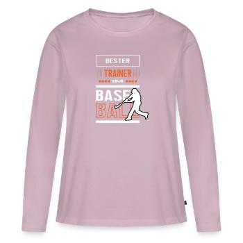 Bester Baseball Trainer Baseballtrainer Training - Frauen Premium Bio Langarmshirt - Altrosa - Vorne - Julia (174cm)