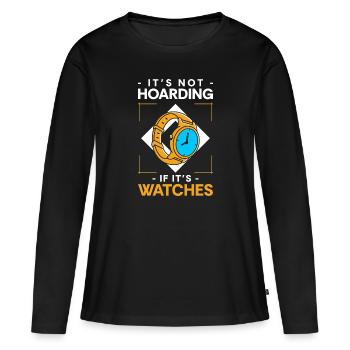 Uhr Uhrenmacher - Frauen Premium Bio Langarmshirt - Schwarz - Vorne - Julia (174cm)