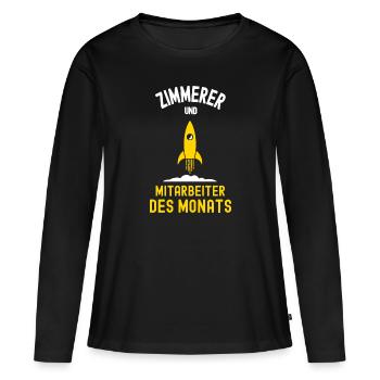 Zimmerer Mitarbeiter des Monats Zimmerei Kollegen - Frauen Premium Bio Langarmshirt - Schwarz - Vorne - Julia (174cm)