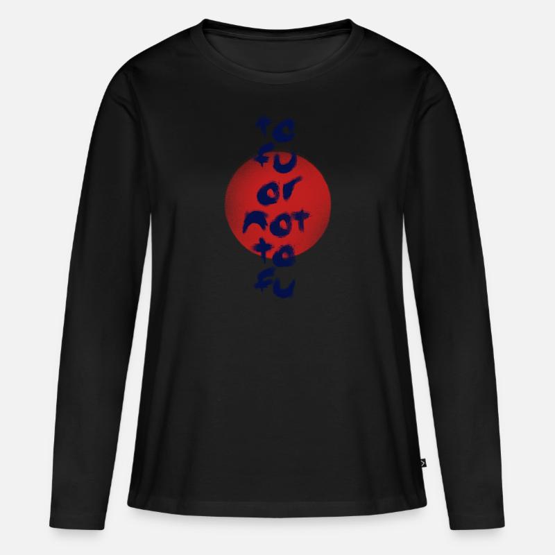 Tofu oder nicht Tofu - Frauen Premium Bio Langarmshirt - Schwarz