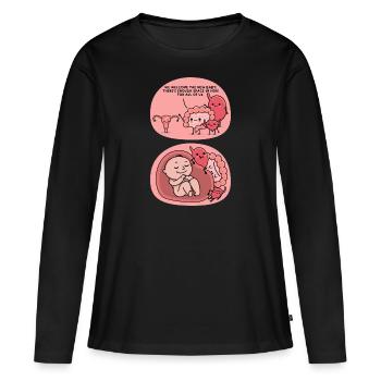 Schwangerschaft Witz - Frauen Premium Bio Langarmshirt - Schwarz - Vorne - Julia (174cm)