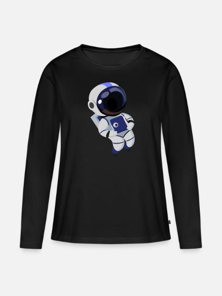 Astronaut - Frauen Premium Bio Langarmshirt - Schwarz