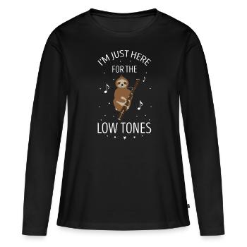 Instrument à vent en bois et instrument à vent basson - T-shirt manches longues Premium bio Femme - noir - Devant - Julia (174cm)
