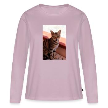 cat, kitten - Women's Premium Organic Long Sleeve Shirt - dusky pink - Front - Julia (174cm)