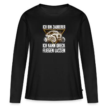 Buggy / Baggi Autocross Outfit - Frauen Premium Bio Langarmshirt - Schwarz - Vorne - Julia (174cm)