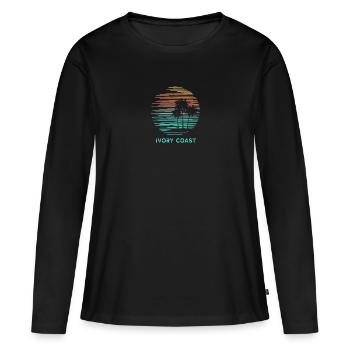 Côte d’Ivoire Côte d’Ivoire Côte divoire Afrique Cool Souvenir - T-shirt manches longues Premium bio Femme - noir - Devant - Julia (174cm)