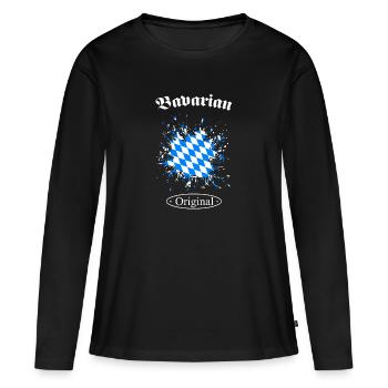 Bavarian Original Bayern Bavière Bayern Bayern - T-shirt manches longues Premium bio Femme - noir - Devant - Julia (174cm)