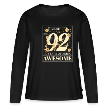Août 1992 - Cadeau du 30e anniversaire. Génial. - T-shirt manches longues Premium bio Femme - noir - Devant - Julia (174cm)