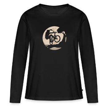 VTT au clair de lune - T-shirt manches longues Premium bio Femme - noir - Devant - Julia (174cm)
