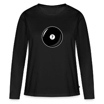 Billardkugel 7 schwarz Billard sieben - Frauen Premium Bio Langarmshirt - Schwarz - Vorne - Julia (174cm)