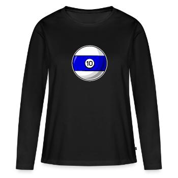Billardkugel 10 blau Billard zehn - Frauen Premium Bio Langarmshirt - Schwarz - Vorne - Julia (174cm)