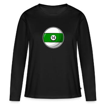 Billardkugel 14 grün Billard vierzehn - Frauen Premium Bio Langarmshirt - Schwarz - Vorne - Julia (174cm)