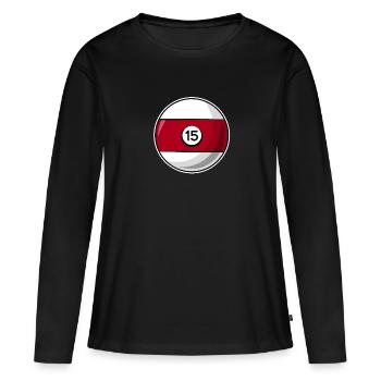 Billardkugel 15 dunkelrot Billard fünfzehn - Frauen Premium Bio Langarmshirt - Schwarz - Vorne - Julia (174cm)
