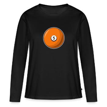 Billardkugel 5 orange Billard fünf - Frauen Premium Bio Langarmshirt - Schwarz - Vorne - Julia (174cm)