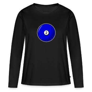 Billardkugel 2 blau Billard zwei - Frauen Premium Bio Langarmshirt - Schwarz - Vorne - Julia (174cm)