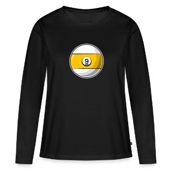 Billardkugel 9 gelbe Billard neun - Frauen Premium Bio Langarmshirt - Schwarz - Vorne - Julia (174cm)