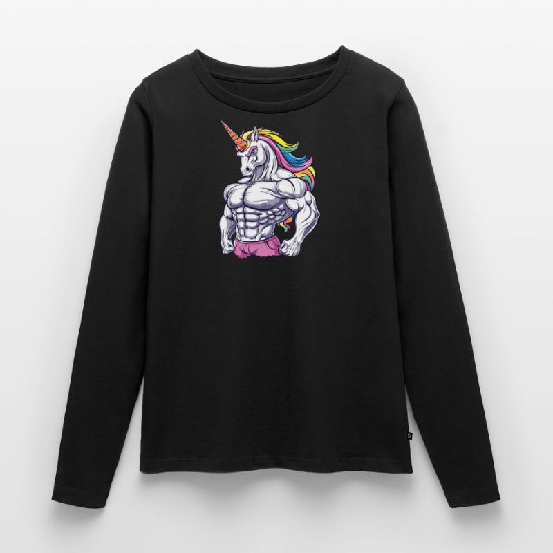 Gym Einhorn Frauen Premium Bio Langarmshirt