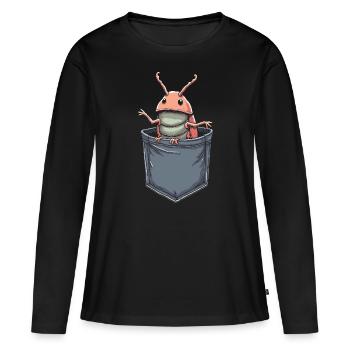 Pill Bug Graphic for Entomologist Insect Rollie Po - Frauen Premium Bio Langarmshirt - Schwarz - Vorne - Julia (174cm)