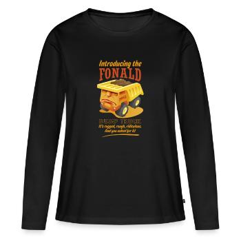 Le camion à benne basculante Fonald - T-shirt manches longues Premium bio Femme - noir - Devant - Julia (174cm)
