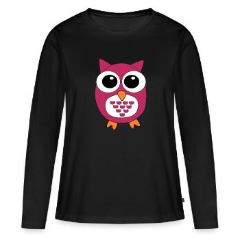 pink owl pink bird - Women's Premium Organic Long Sleeve Shirt - black - Front - Julia (174cm)