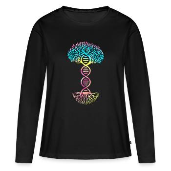 Molécule formule structurale - T-shirt manches longues Premium bio Femme - noir - Devant - Julia (174cm)