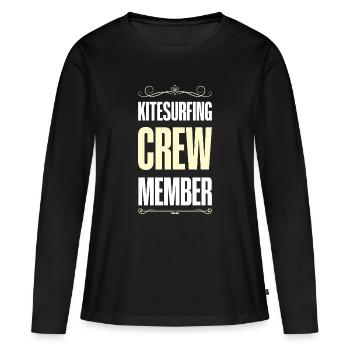 Équipe de kitesurf - T-shirt manches longues Premium bio Femme - noir - Devant - Julia (174cm)
