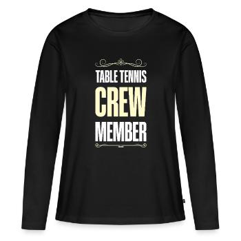 Équipe de tennis de table - T-shirt manches longues Premium bio Femme - noir - Devant - Julia (174cm)
