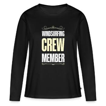Windsurfing Crew - Frauen Premium Bio Langarmshirt - Schwarz - Vorne - Julia (174cm)