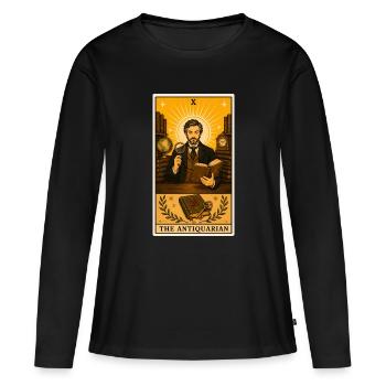 Antiquaire | Livres Antiquités Tarot - T-shirt manches longues Premium bio Femme - noir - Devant - Julia (174cm)