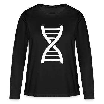 Don de recherche en génie génétique de l’ADN - T-shirt manches longues Premium bio Femme - noir - Devant - Julia (174cm)