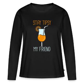 Serveur Barman Barchef - T-shirt manches longues Premium bio Femme - noir - Devant - Julia (174cm)