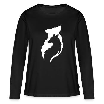 Loup dans l’art mystique de la nature sauvage du loup - T-shirt manches longues Premium bio Femme - noir - Devant - Julia (174cm)