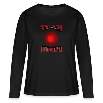 Team Rudolph - Frauen Premium Bio Langarmshirt - Schwarz - Vorne - Julia (174cm)