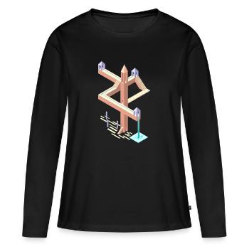 hommage Monument Valley - T-shirt manches longues Premium bio Femme - noir - Devant - Julia (174cm)